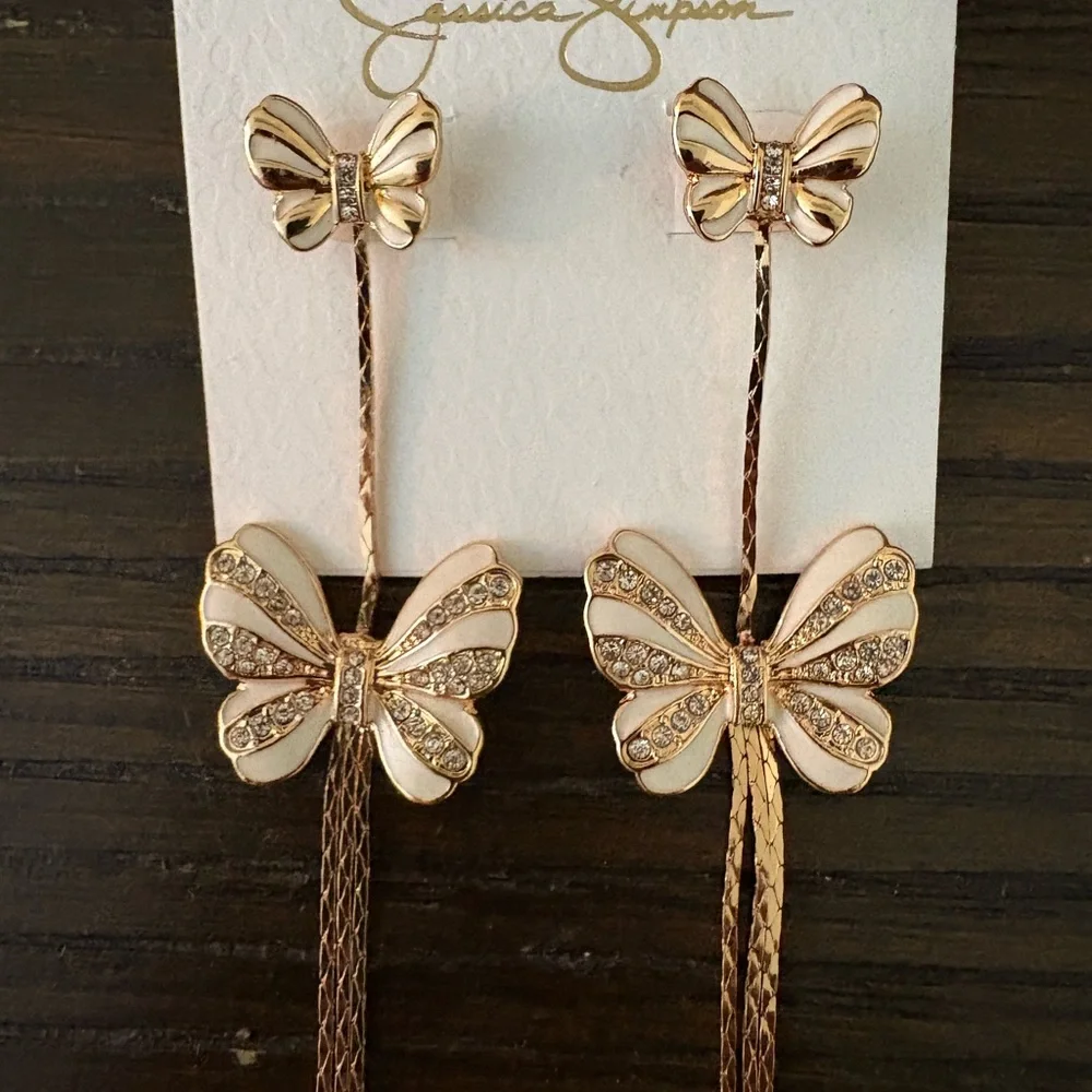 NEW Jessica Simpson butterfly earrings